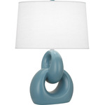 Fusion Table Lamp - Matte Steel Blue / Oyster Linen