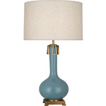 Athena Table Lamp - Matte Steel Blue / Heather Linen