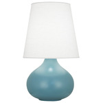 June Table Lamp - Matte Steel Blue / Oyster Linen