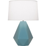 Delta Table Lamp - Matte Steel Blue / Oyster Linen