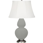 Double Gourd Table Lamp - Matte Smoky Taupe / Ivory Shade