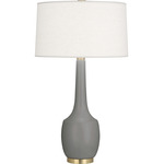 Delilah Table Lamp - Matte Smoky Taupe / Oyster Linen