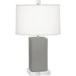 Harvey Table Lamp - Matte Smoky Taupe / Oyster Linen