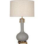 Athena Table Lamp - Matte Smoky Taupe / Heather Linen