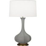 Pike Table Lamp - Matte Smoky Taupe / Pearl Dupioni