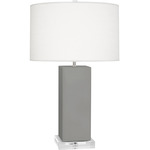 Harvey Table Lamp - Matte Smoky Taupe / Oyster Linen