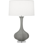 Pike Table Lamp - Matte Smoky Taupe / Pearl Dupioni