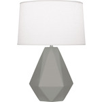 Delta Table Lamp - Matte Smoky Taupe / Oyster Linen