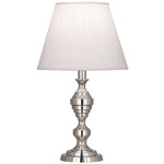 Arthur Accent Table Lamp - Polished Nickel / Pearl Dupioni
