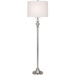 Arthur Floor Lamp - Polished Nickel / Pearl Dupioni
