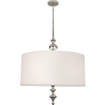 Arthur Pendant - Polished Nickel / Pearl Dupioni