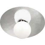 Dal Ceiling Light Fixture - Polished Nickel / White