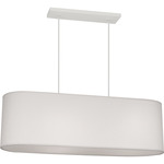 Elena Linear Pendant - White / Pearl Dupioni