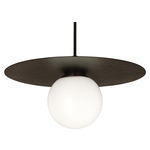 Dal Saucer Pendant - Deep Patina Bronze / White
