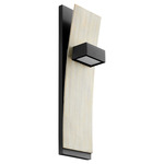 Dario Wall Sconce - Black / Weathered Oak / Matte White