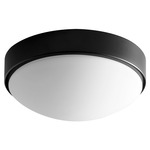 Journey 11 Inch Wall / Ceiling Light - Black / White Opal Glass