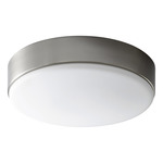 Journey Wall / Ceiling Light with Emergency Backup - Satin Nickel / White Opal Glass