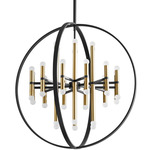 Nero Chandelier - Black / Aged Brass / Frosted