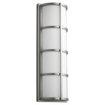 Leda Outdoor Wall Sconce - Satin Nickel / Matte White Acrylic