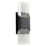 Esprit 2 Light Outdoor Wall Sconce - Black / Clear Bubble Glass