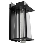 Arte Outdoor Wall Sconce - Black / Clear Bubble Glass