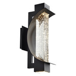 Albedo Outdoor Wall Sconce - Black / Clear Bubble Glass