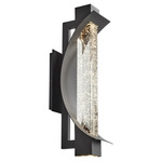 Albedo Outdoor Wall Sconce - Black / Clear Bubble Glass