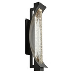 Albedo Outdoor Wall Sconce - Black / Clear Bubble Glass