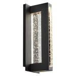 Taurus Outdoor Wall Sconce - Black / Clear Bubble Glass