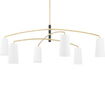 Evelyn Chandelier - Aged Brass / Black / White