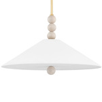 Alexis Pendant - Aged Brass / Whitewash Ash / White