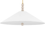 Alexis Pendant - Aged Brass / Whitewash Ash / White