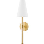 Janelle Wall Sconce - Aged Brass / White