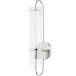 Beck Wall Sconce - Polished Nickel / Clear