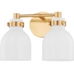 Elli Bathroom Vanity Light - Aged Brass / Opal Shiny
