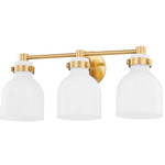 Elli Bathroom Vanity Light - Aged Brass / Opal Shiny