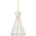 Lyra Pendant - Aged Brass / Capiz