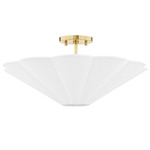 Alana Convertible Ceiling Light - Aged Brass / White