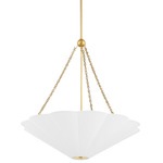 Alana Pendant - Aged Brass / White