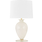 Laney Table Lamp - Aged Brass / Cloud / White