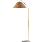 Lauren Floor Lamp - Aged Brass / Rattan