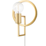 Tory Plug-In Wall Sconce - Aged Brass