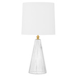 Christie Table Lamp - Aged Brass / Clear / White