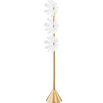 Twiggy Floor Lamp - Aged Brass / White