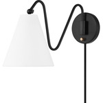 Onda Plug-In Wall Sconce - Black / White