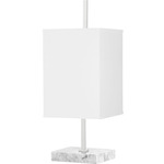 Mikaela Table Lamp - Polished Nickel / Marble / White