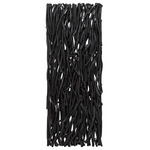 Gathered Teak Wall Decor - Black / Teak Wood