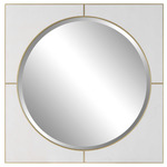 Cyprus Square Wall Mirror - Gold / White / Mirror