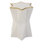Capella End Table - White / White / Gold