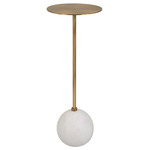 Gimlet End Table - Brass / White/ Gold